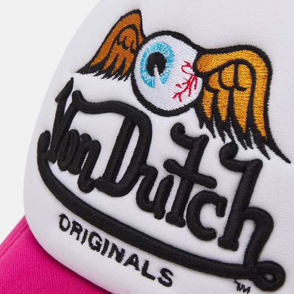 Von Dutch Hot Pink Flying Eyeball Wordmark Cap/ Trucker Hat | Limited | NEW/NWT! main image 8